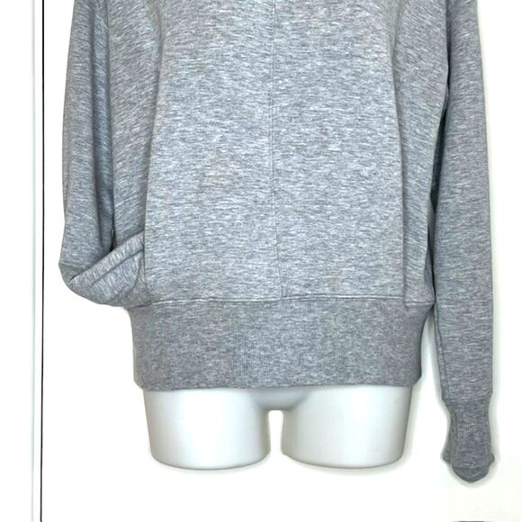 ATHLETA "APOLLO" GRAY KNIT FLEECE TOP KANGAROO POCKET SIZE XXS - Picture 5 of 12